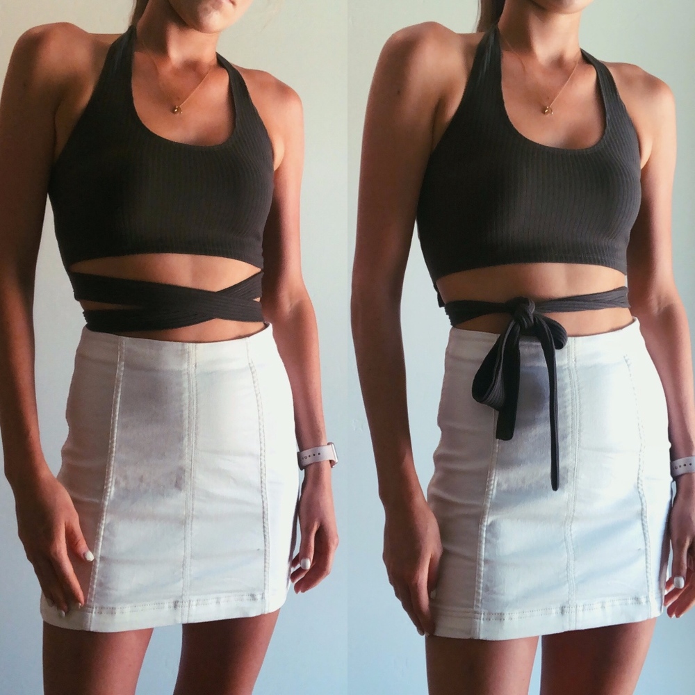 NWOT Strappy Multi-Way Crop Top